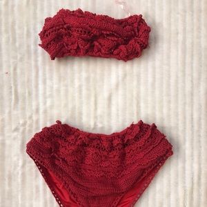 RED forever 21 crochet bikini